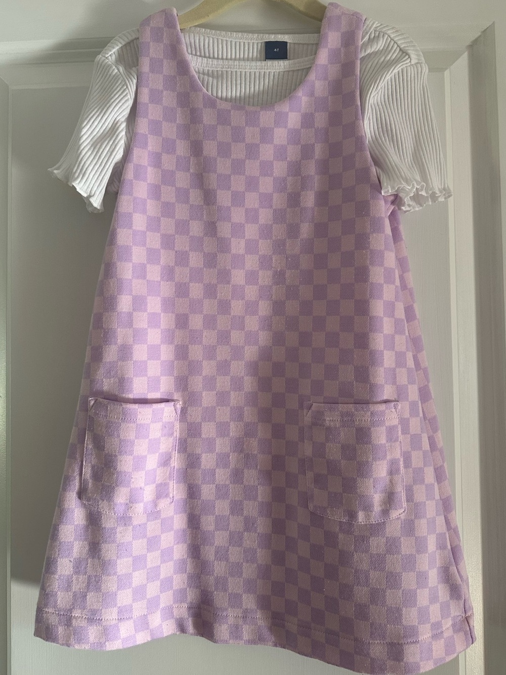 Old Navy 4T Toddler Girl Purple Check 2 Piece shirt and dress